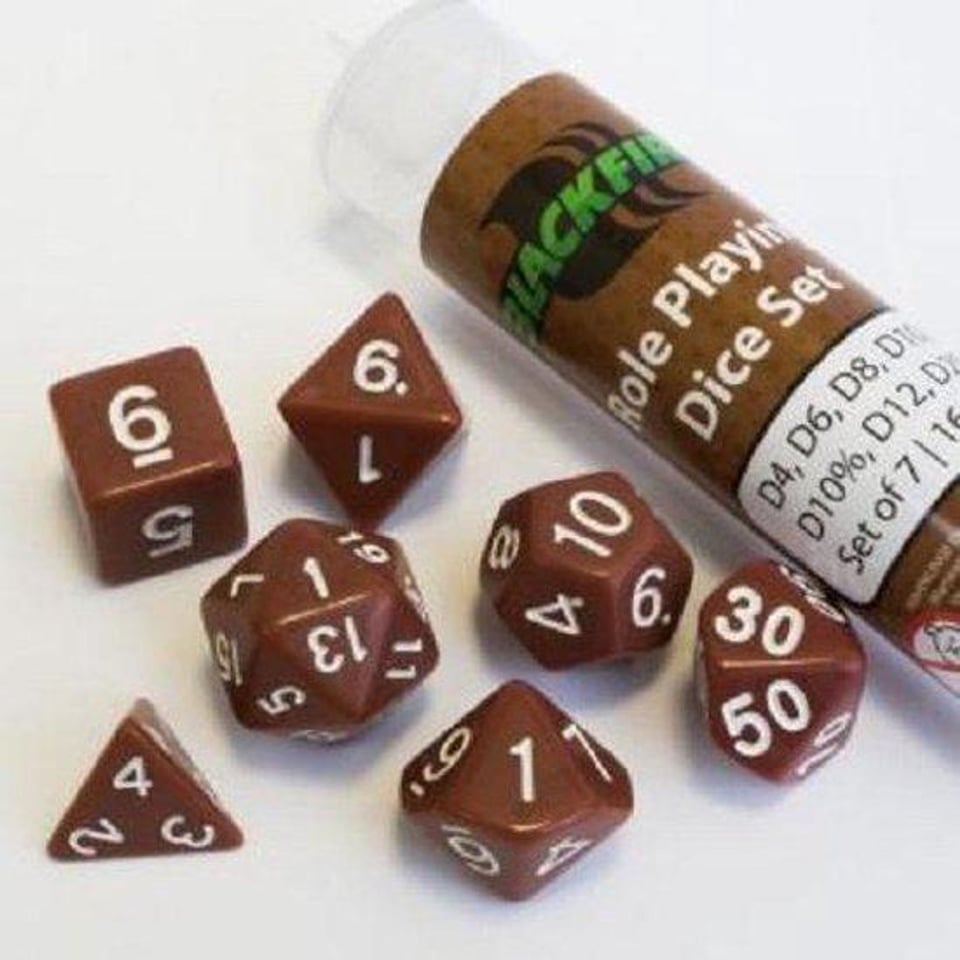 16mm Role Playing Dice Set - Brown