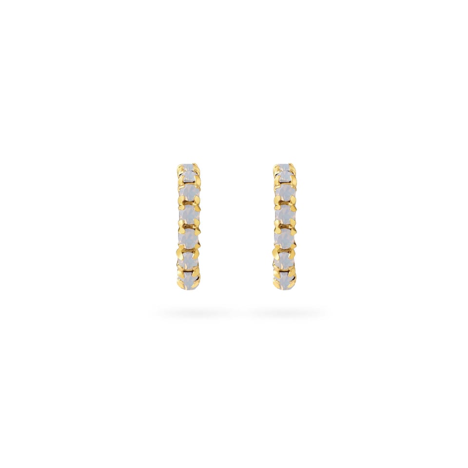 Opal Hoop Earrings Gold Plated - Opal / 18K Gold Plated 925 Sterling Silver