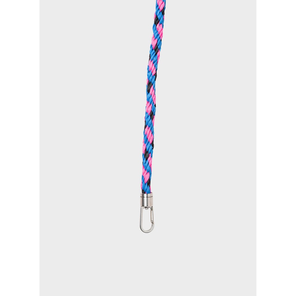 Susan Bijl Kumihimo Strap Blueback & Fluo Pink Short