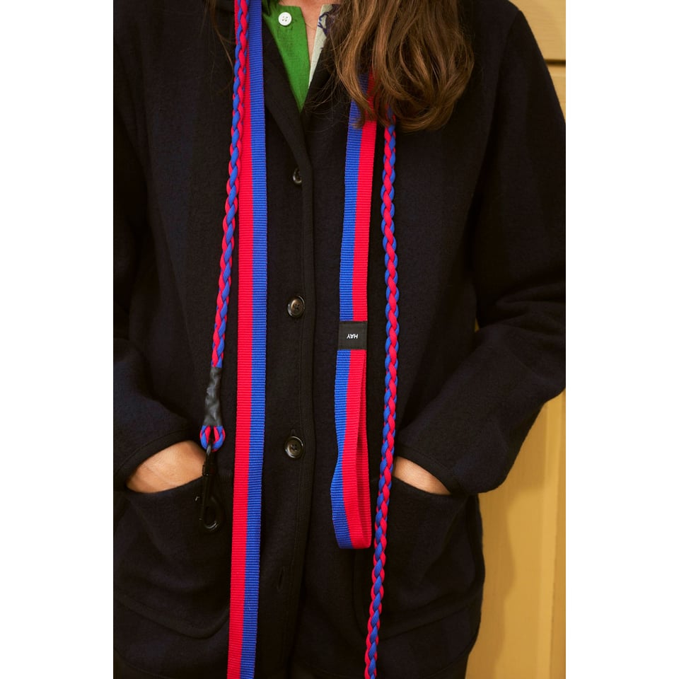 HAY Hondenriem Gevlochten Rood/blauw