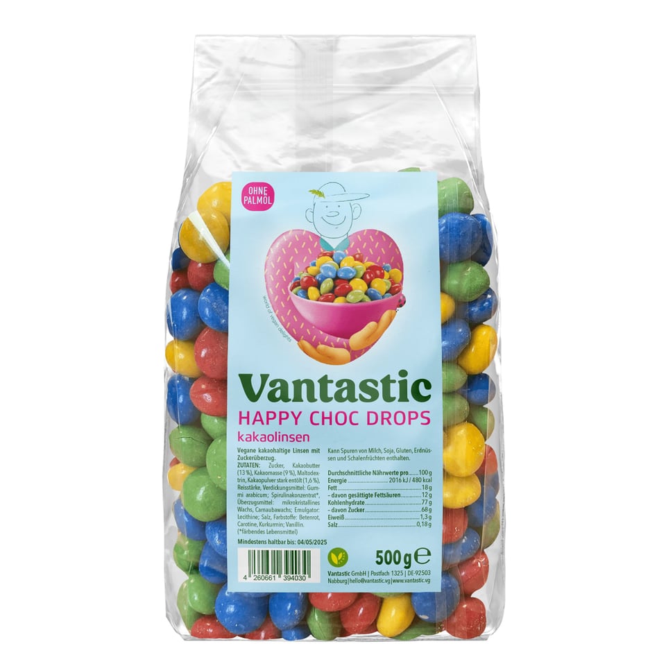 Vantastic Happy Choc Drops 500g BULK