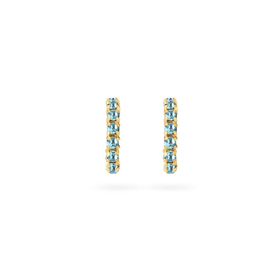 Aquamarine Hoop Earrings Gold Plated - Aquamarine / 18K Gold Plated 925 Sterling Silver