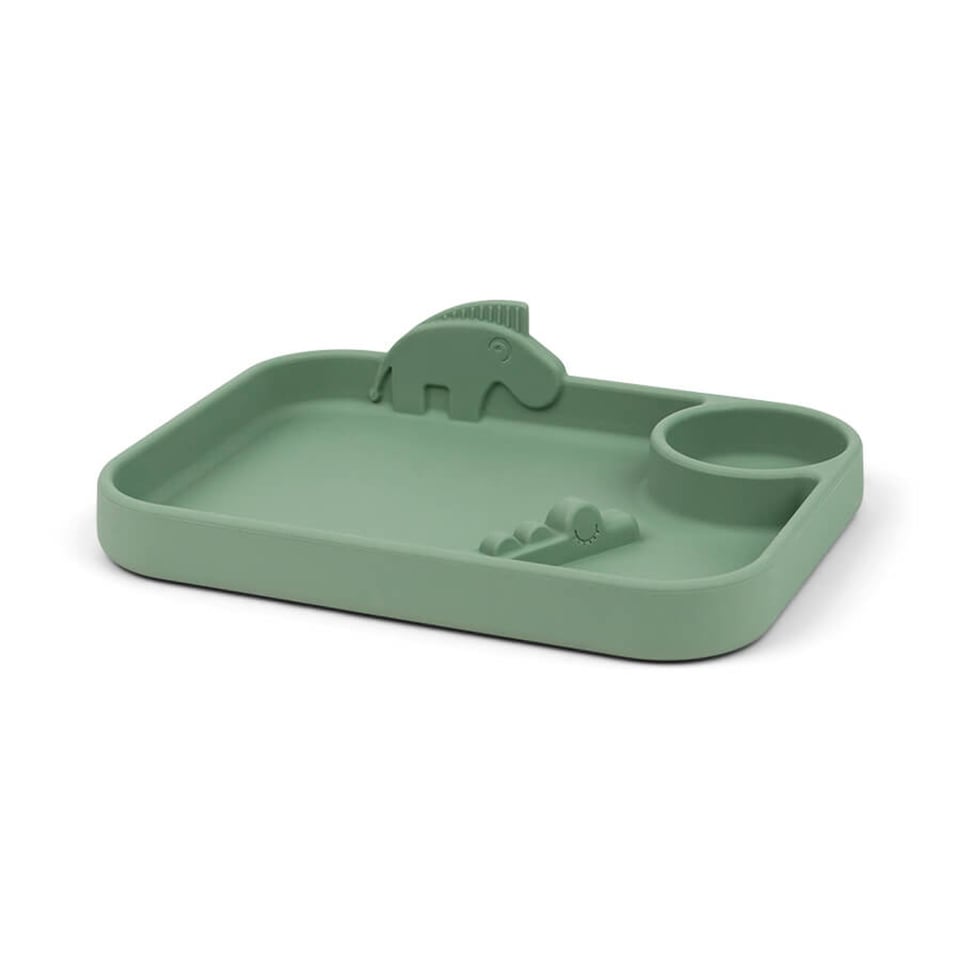 Peekaboo Compartment Plate Deer Friends Green