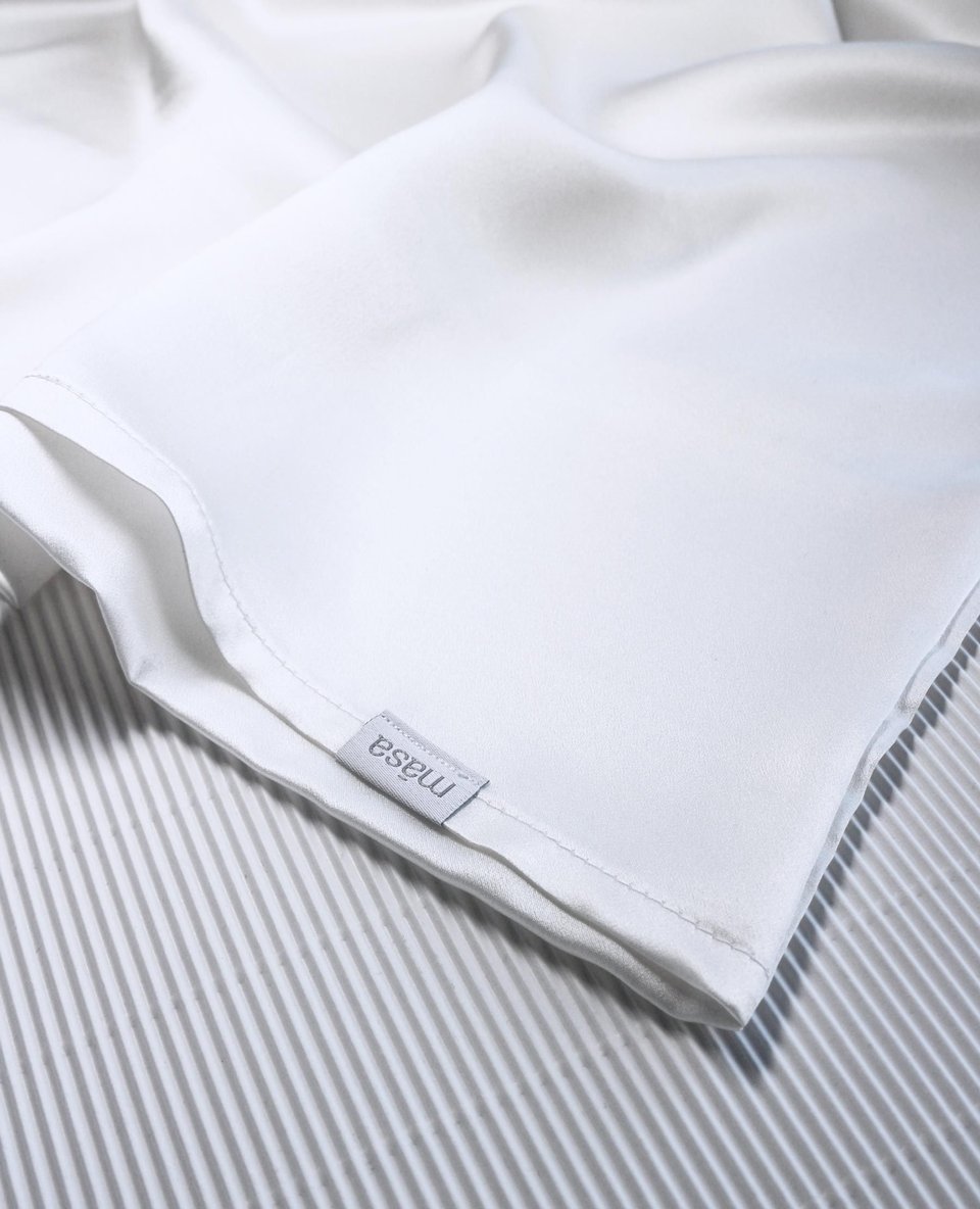 White Silk Satin Pillowcase Set