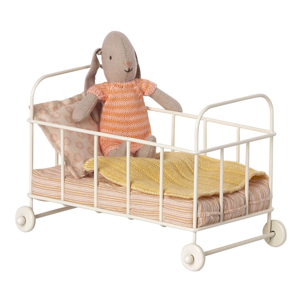 Maileg Cot Bed, Micro - Rose