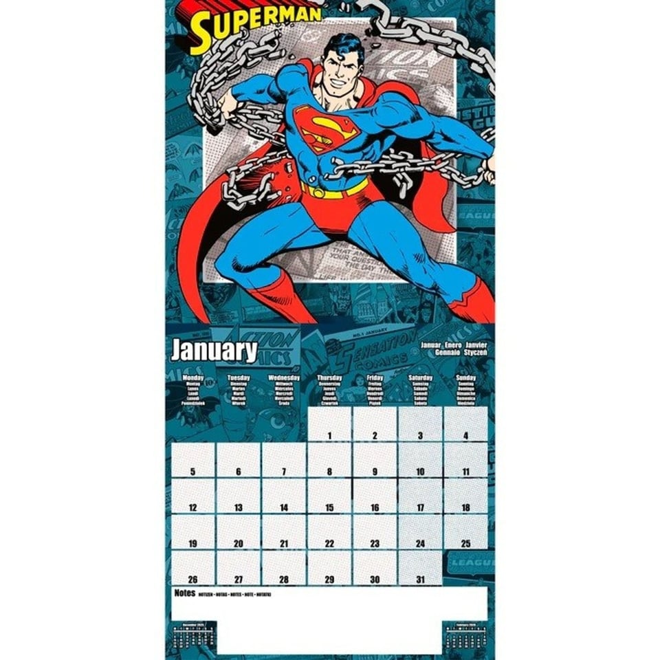 DC Comics Kalender 2026 - Superman - Wonder Woman - Batman