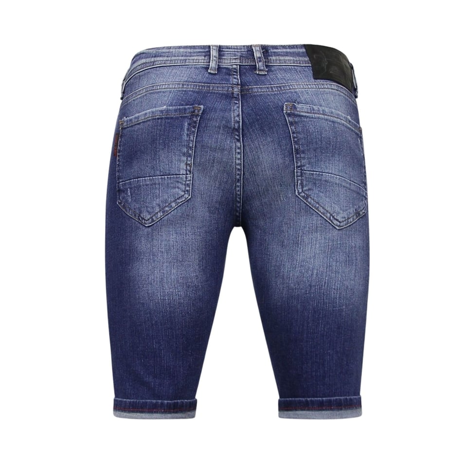 Exclusieve Korte Spijkerbroek Heren Stretch - 1041 - Blauw