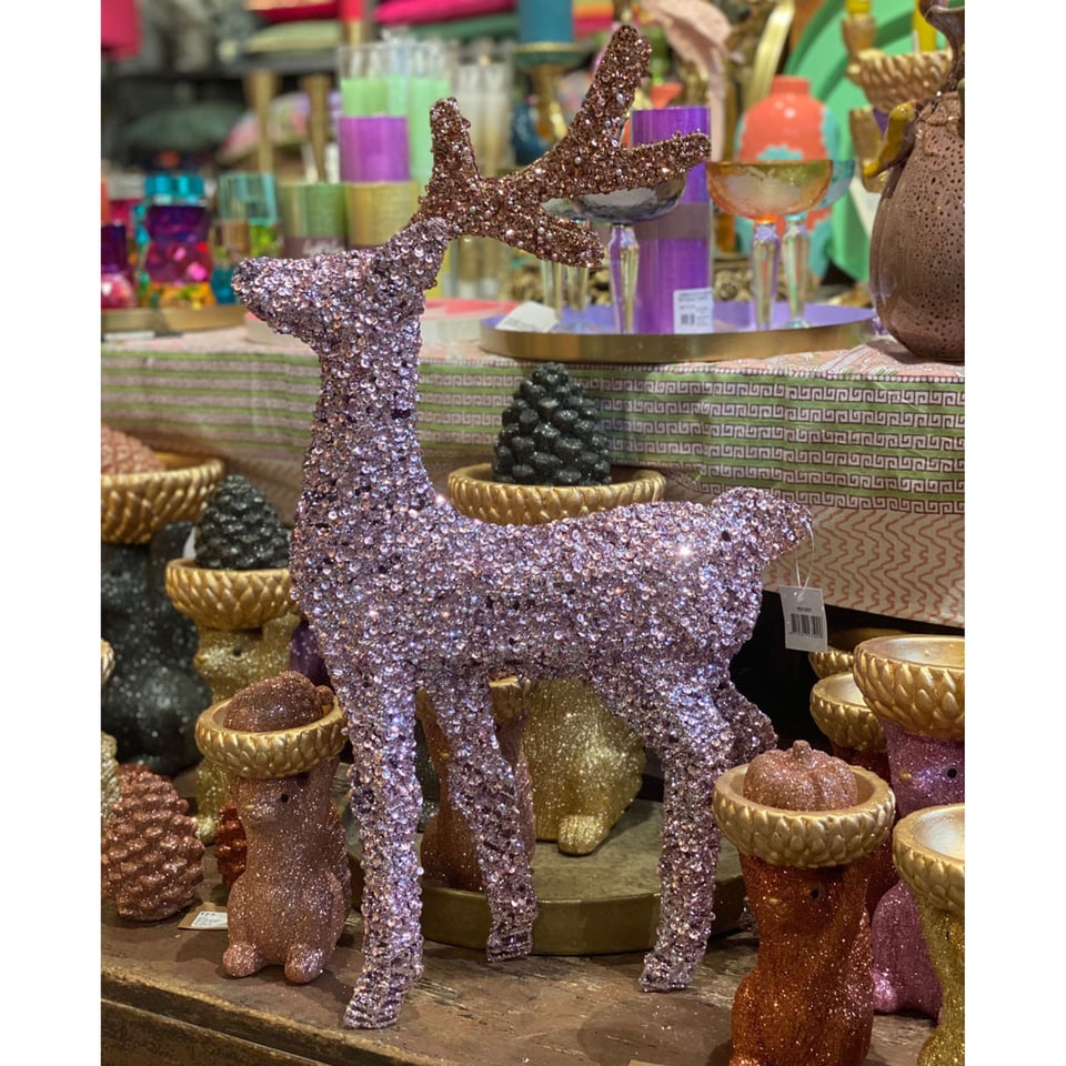 Kerst Decoratie Hertjes Glitters in 2 Kleuren 2 Maten
