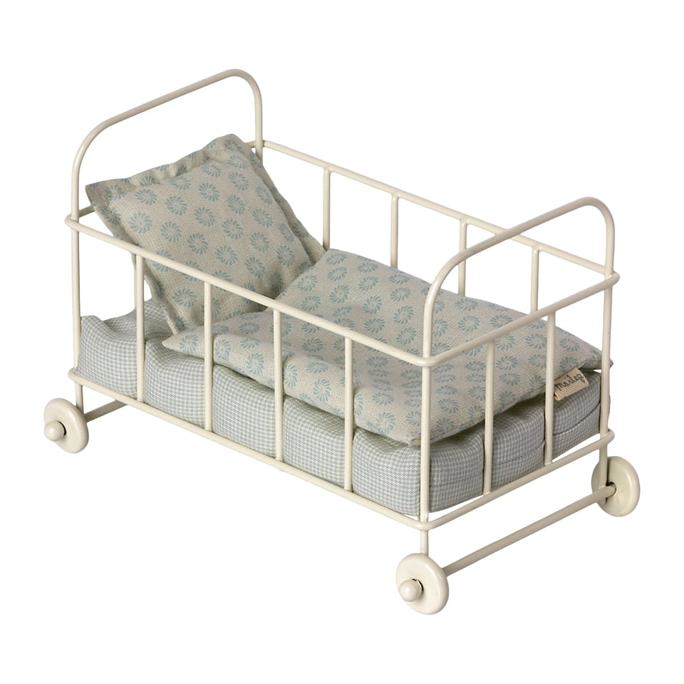 Maileg Cot Bed, Micro - Blue