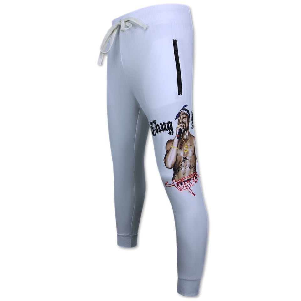 2Pac Joggingpak Heren - Tupac Trainingspakken Heren - Huispak Heren Volwassenen - 3390 - Wit