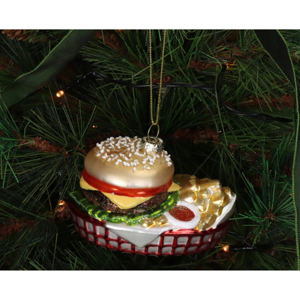 Kerstbal Hamburger Met Friet