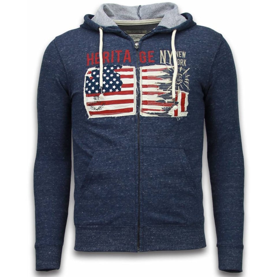 Casual Vest - Embroidery American Heritage - Blauw