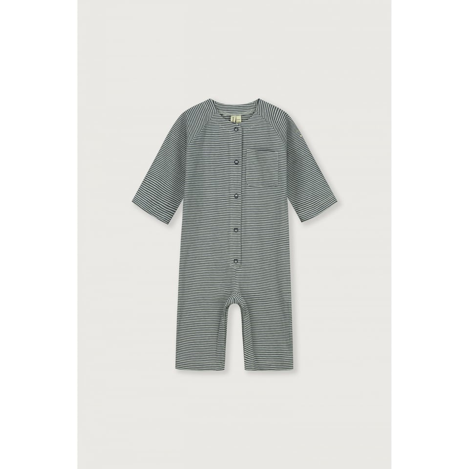 Gray Label Baby Overall Blue Grey - Cream