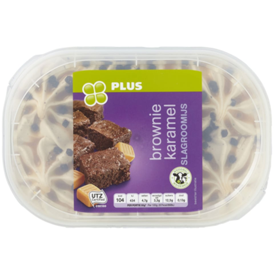 PLUS Slagroomijs Brownie Karamel