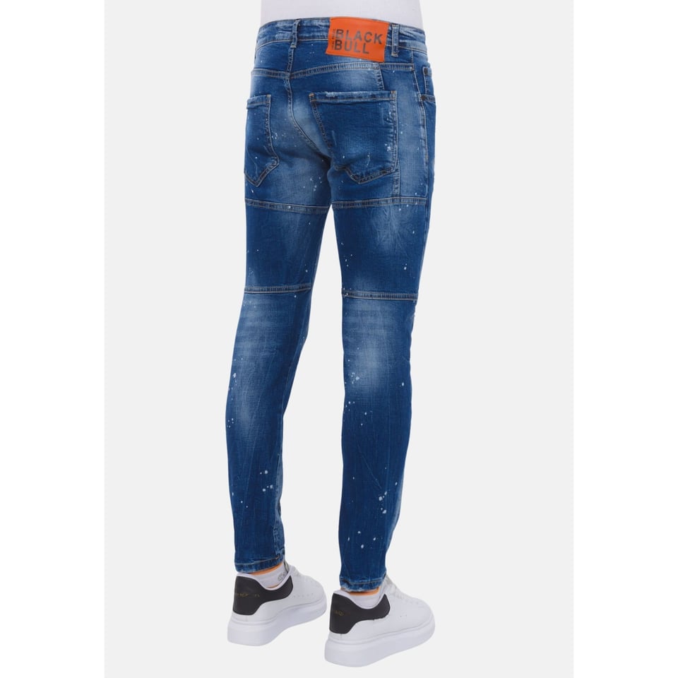 Destroyed Jeans Heren Stonewashed - Slim Fit -1083- Blauw