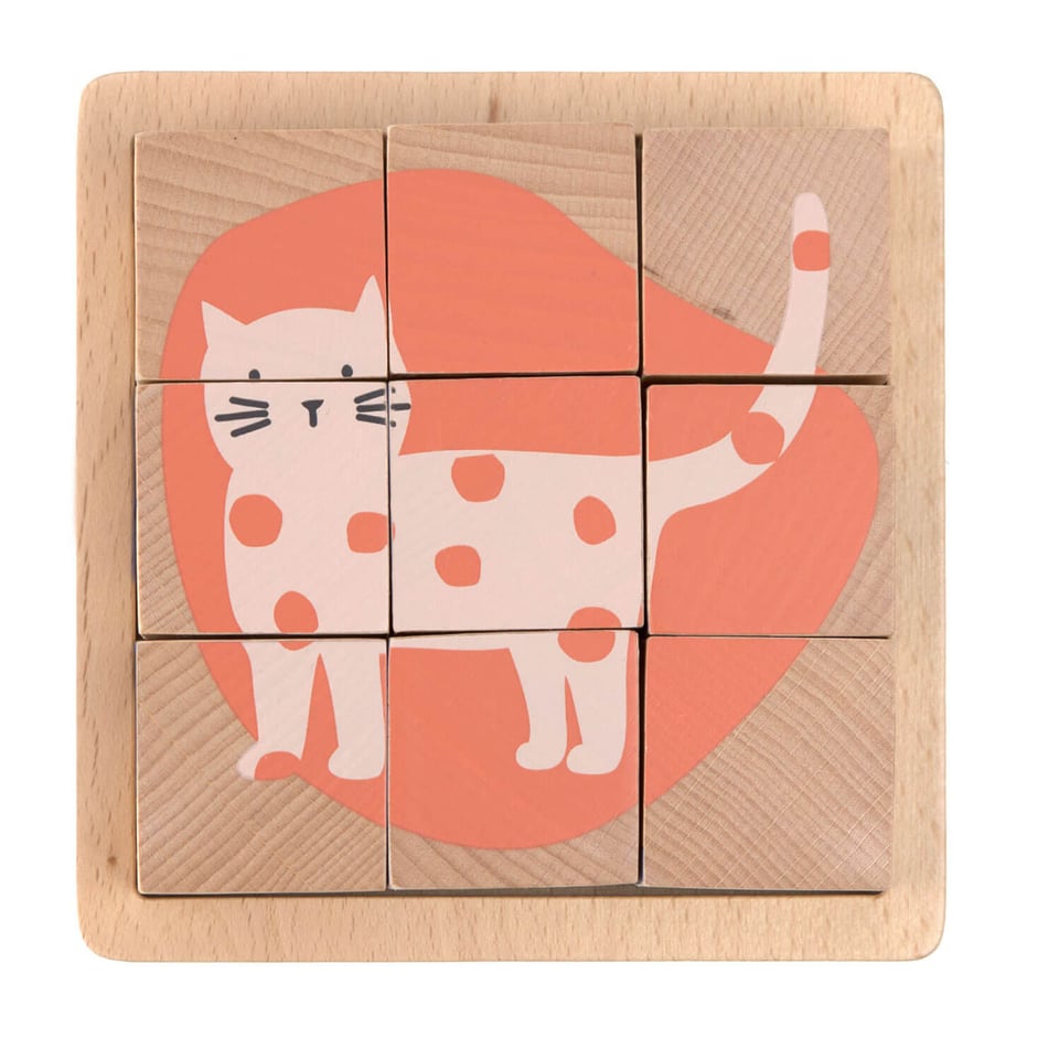 LÄSSIG Wooden Cube Puzzle 