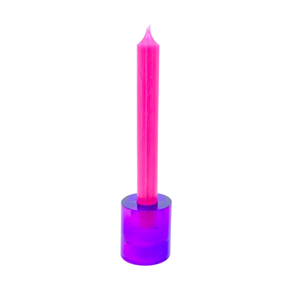Kandelaar Votief Paars Kristal Glas 6x6cm + Waxinehouder