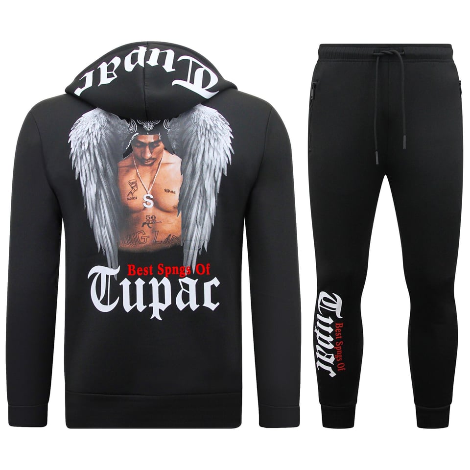 Trainingspak Heren Tupac - Joggingpak 2pac- Huispak - 10998 - Zwart