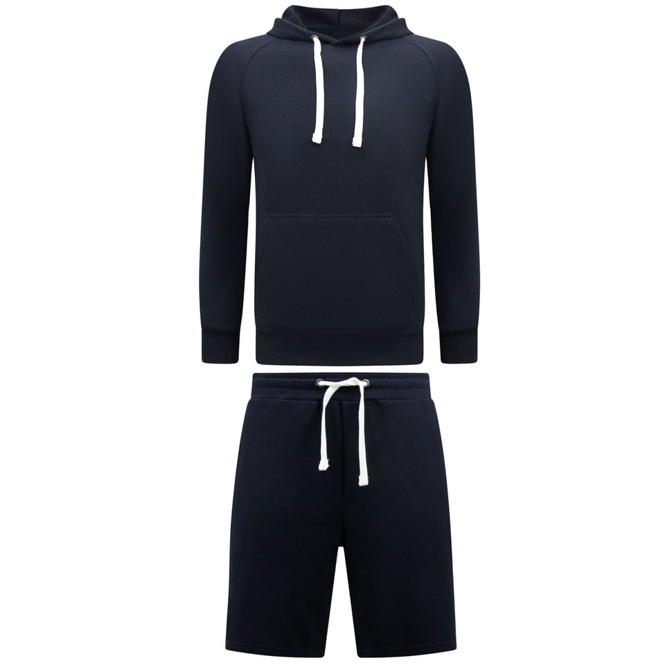 Hoodie Heren - Korte Broek Heren - SET- Donker Blauw