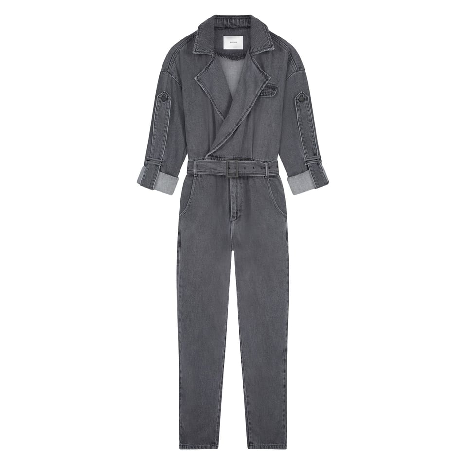 Homage to Denim Flowy Tailored Jumpsuit - Washed Grey