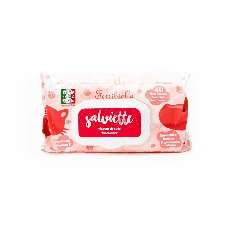 Ferribiella Salviette Vochtige Doekjes Rose Water