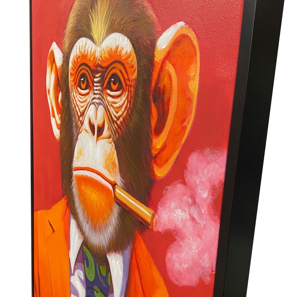 Schilderij Monkey Boss 70x100cm Ingelijst