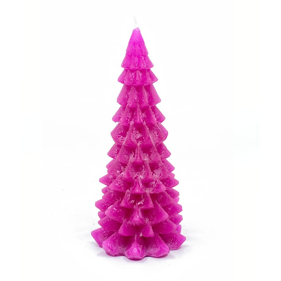 Kaars Kerstboom Frosty 9x20cm in 3 Kleuren