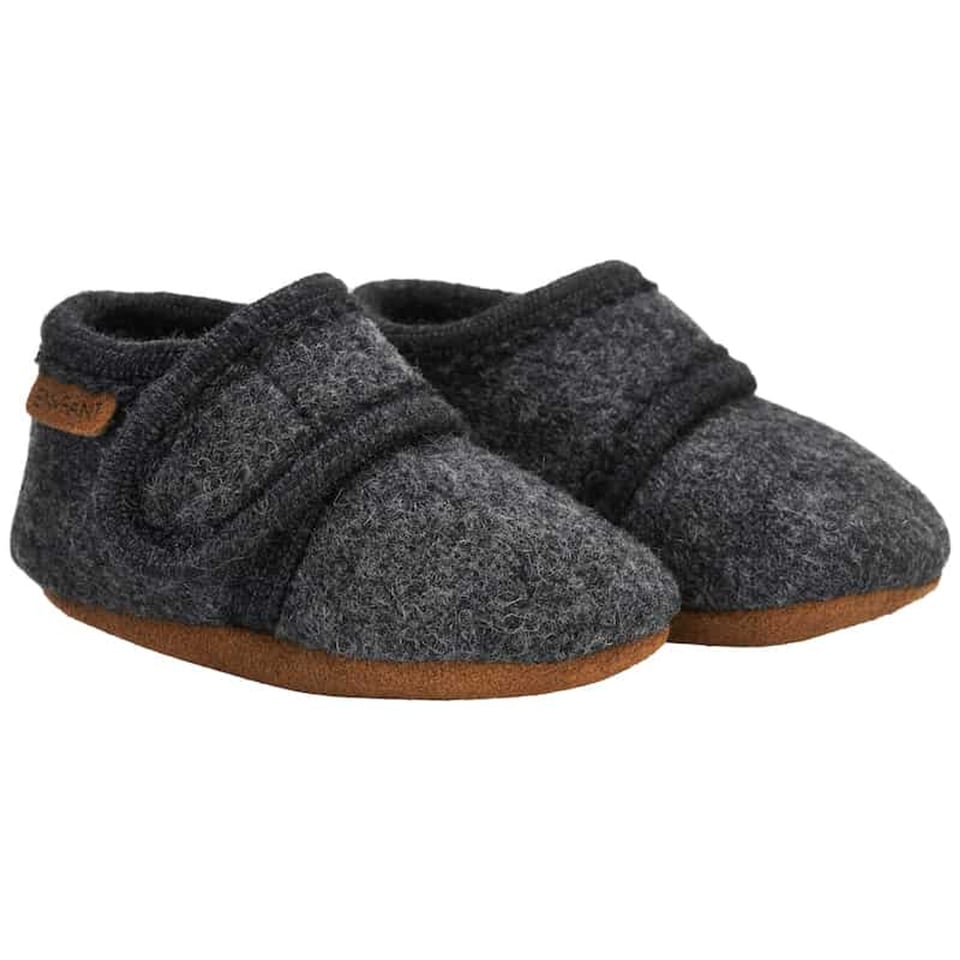 Enfant Wollen Slofjes Dark Grey Melange
