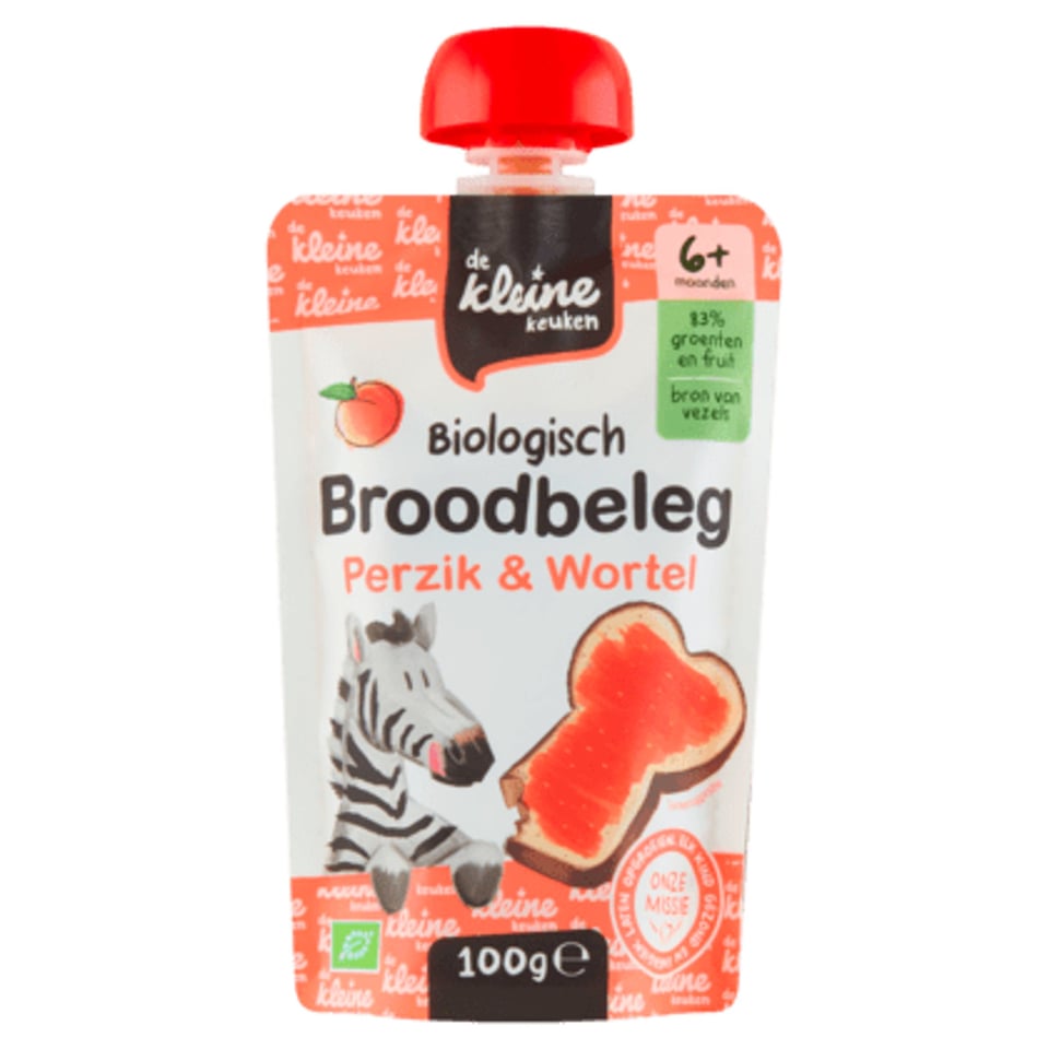 De Kleine Keuken Bio Broodbeleg Perzik Wortel 6+