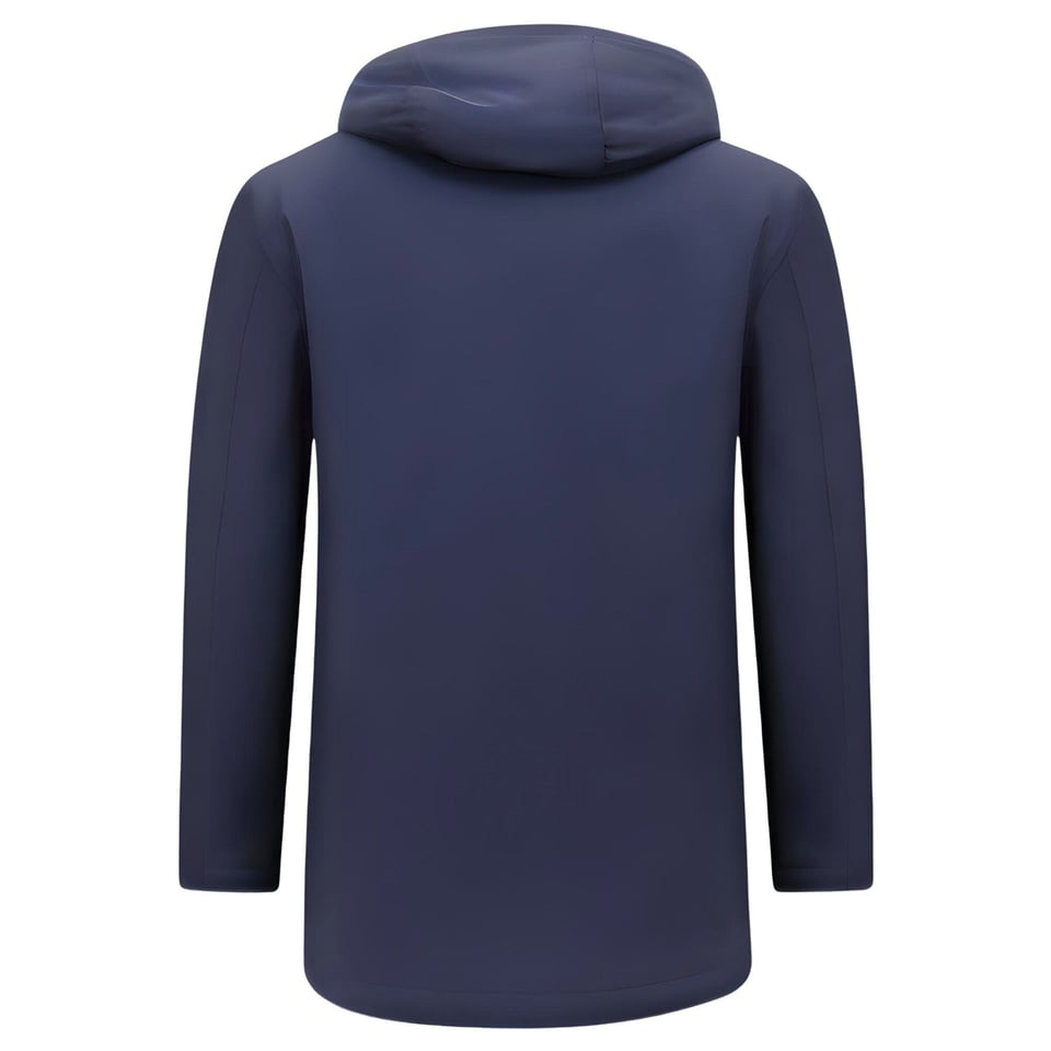 Luxe Halflange Parka Heren Met Capuchon - Blauw