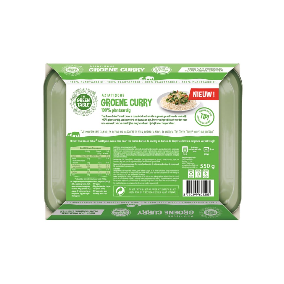 The Green Table Aziatische Groene Curry 550g