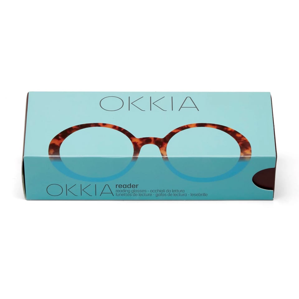 Leesbril LAURA Round Havana Blue OK024HB