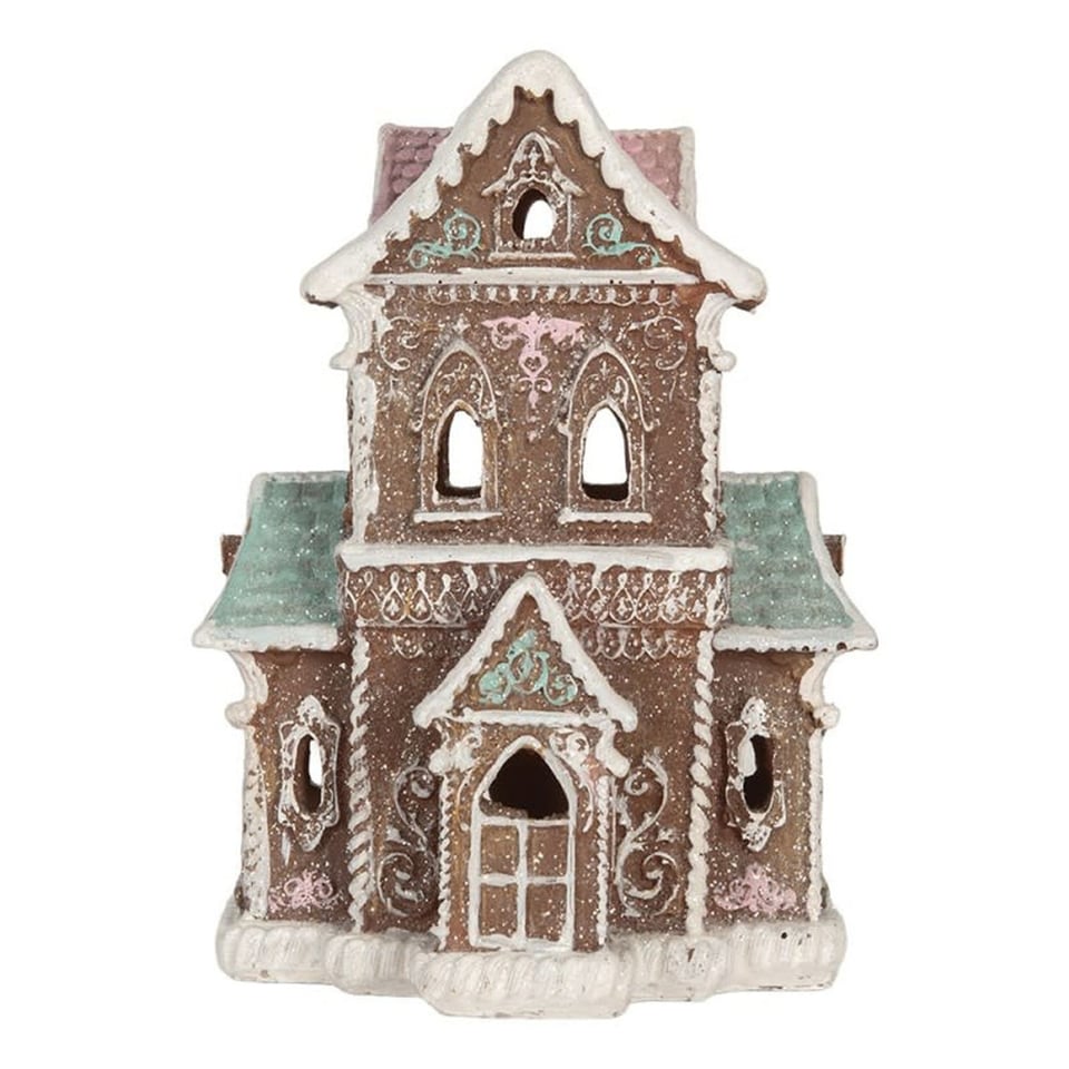 Kerst Huisje Met LED-Verlichting Peperkoek Multicolor 14x20cm