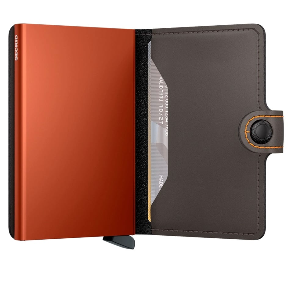 SECRID Miniwallet Matte Truffel & Oranje