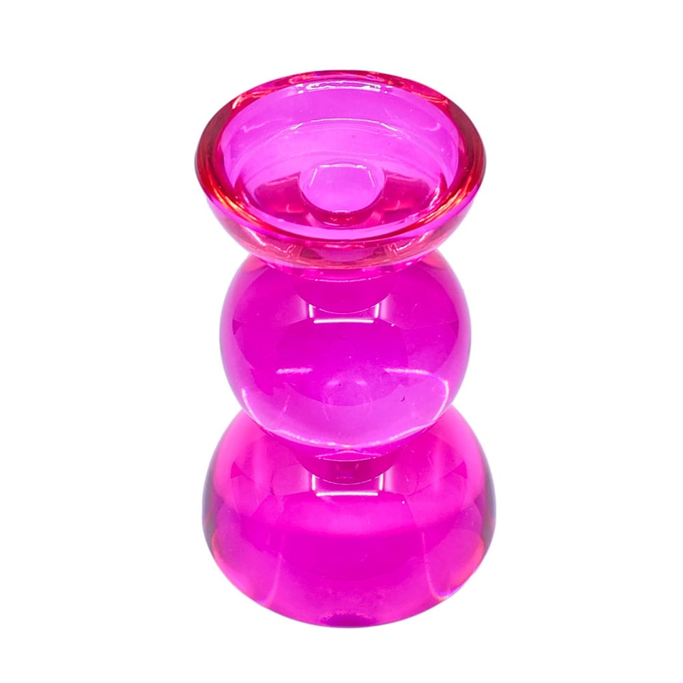 Kandelaar Votief Fuchsia Kristal Glas 12x16cm