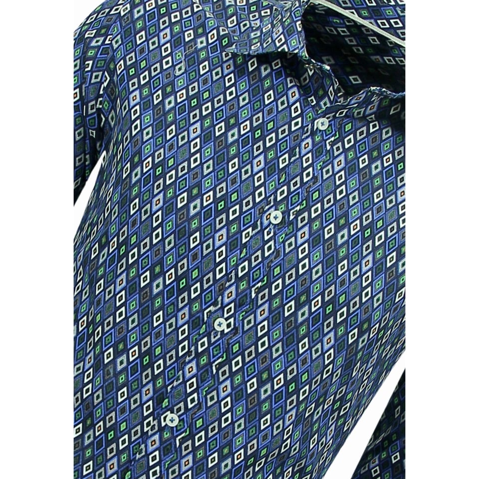 Blouse Heren Volwassenen - Heren Overhemd Slim Fit - Blauw