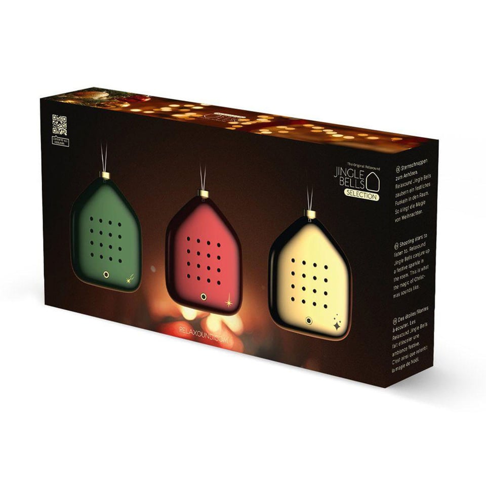 Kerstballen Set Jingle Bells Met Kerstgeluiden Groen Rood Goud 6x7cm