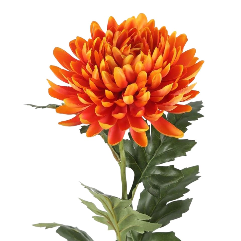 Kunstbloem Chrysant Oranje Op Steel 72cm