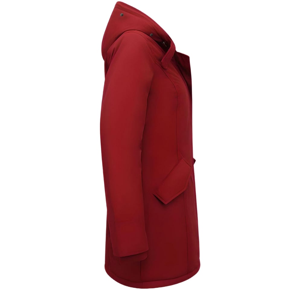 Winterjas Getailleerd Dames Met Capuchon - 280 - Rood