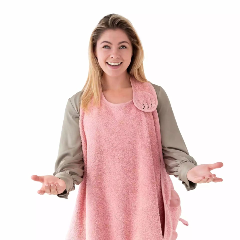 Nifty handsfree badcape - roze