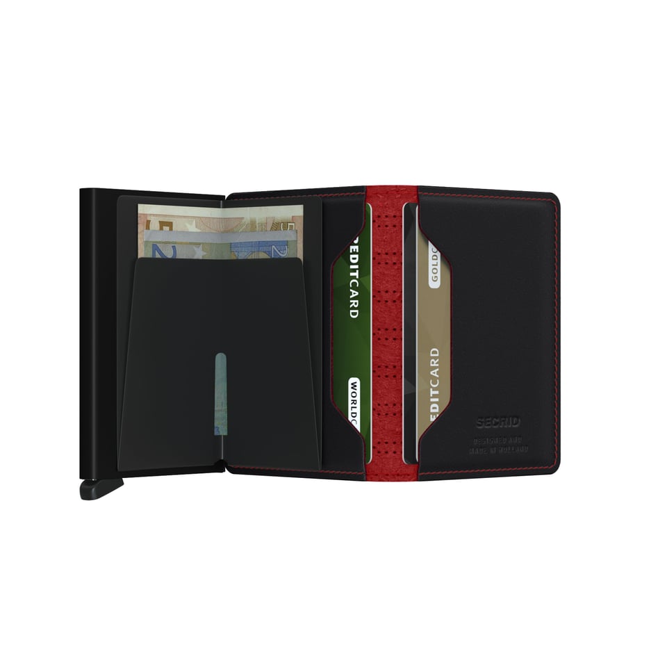 Secrid Slimwallet perforated fuel black - red
