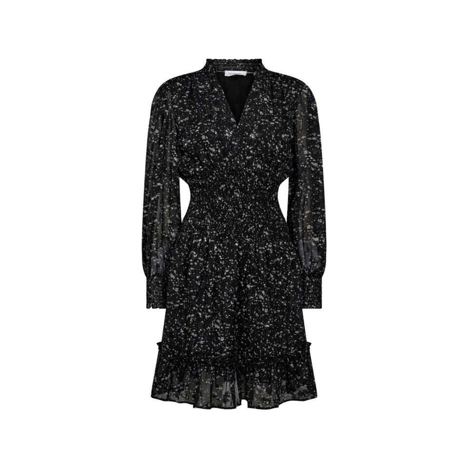 Co'Couture Snowdrift Smock Crop Dress - Black