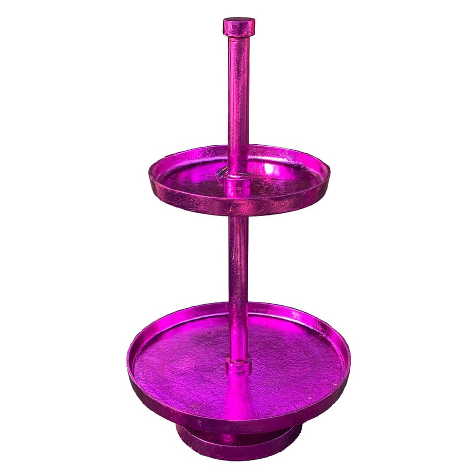 Etagère Fuchsia Metalic Metaal 35x62cm 2 Lagen