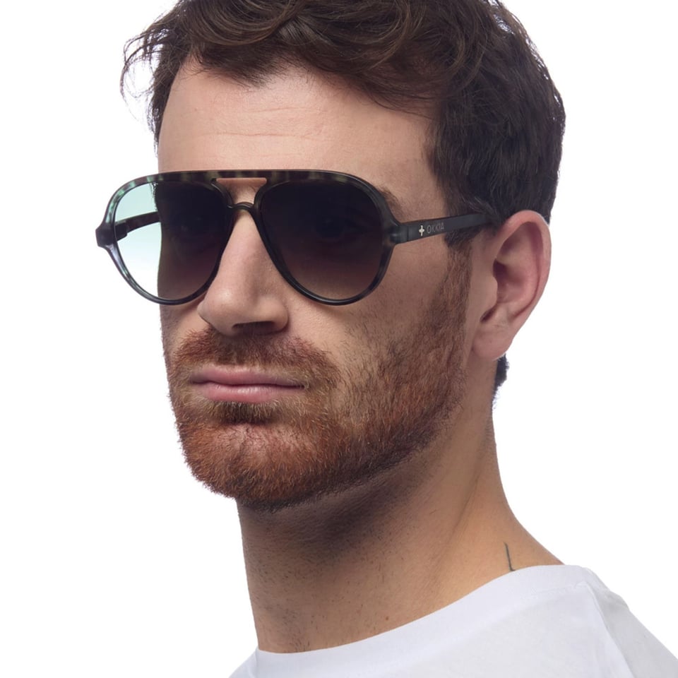 Zonnebril ALESSIO Aviator Camo Havana Green OK021-KH