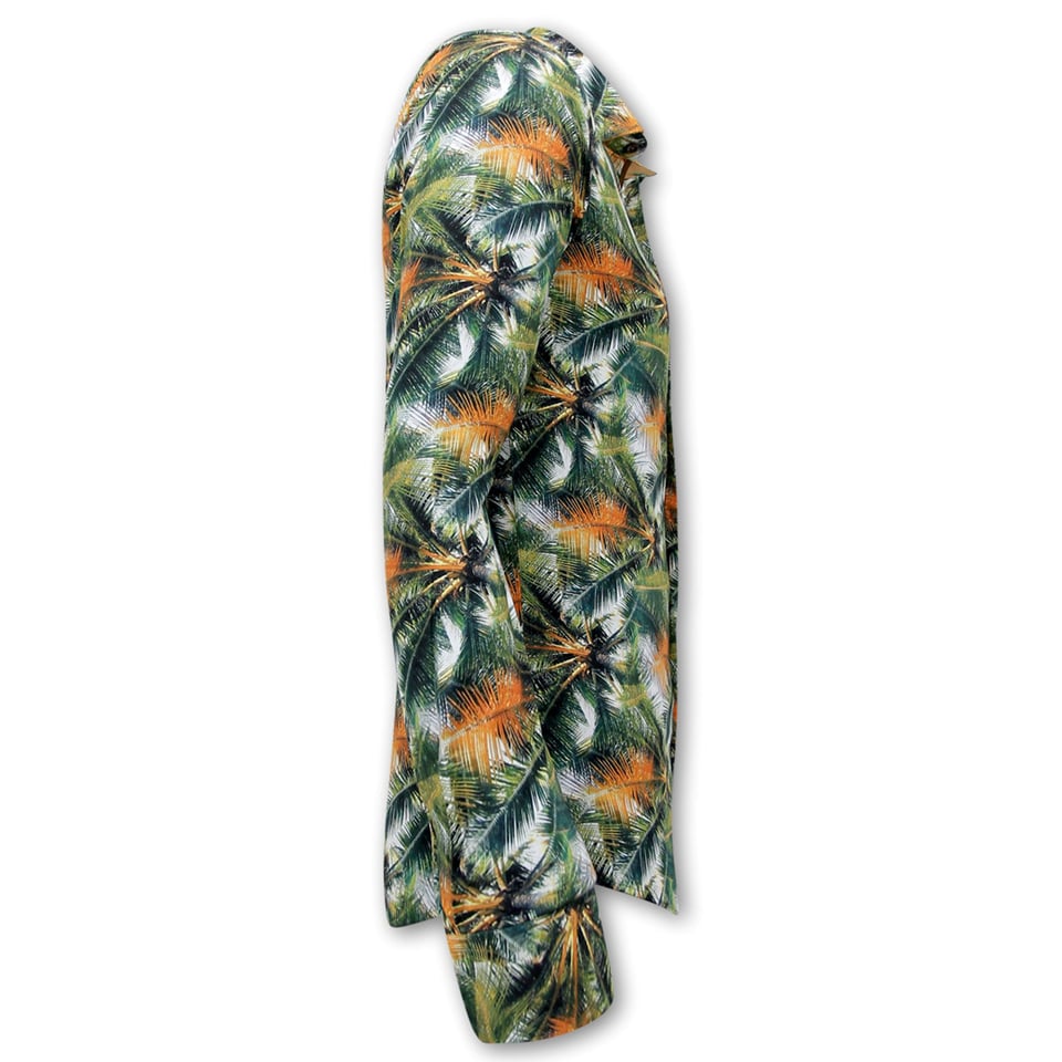 Heren Overhemd Tropical Print - 3114 - Groen