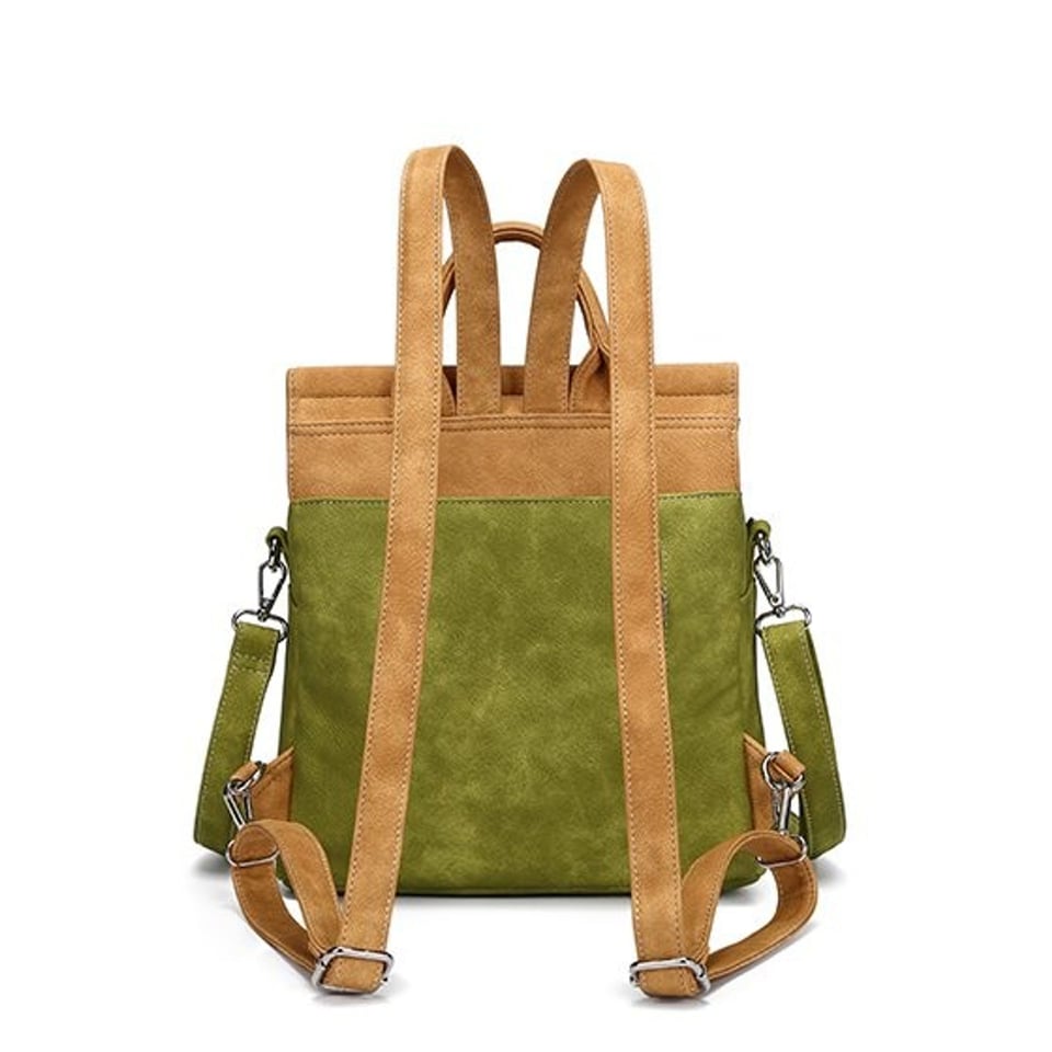 Hi Di Hi Hand- Schouder- Rugtas Maple Cognac Groen