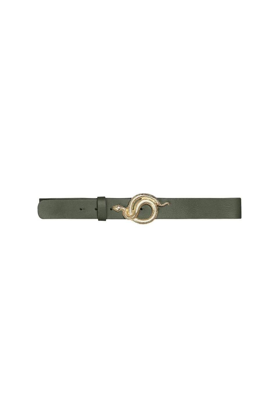Notes Du Nord Milo Leather Belt - Army/Gold