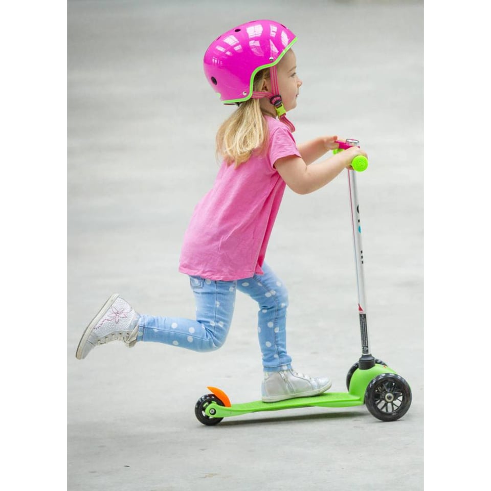 Micro step helm fucsia met licht roze streep maat M 53 -57 cm