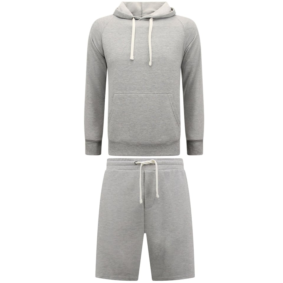 Hoodie Heren - Joggingshorts Heren - SET - Grijs