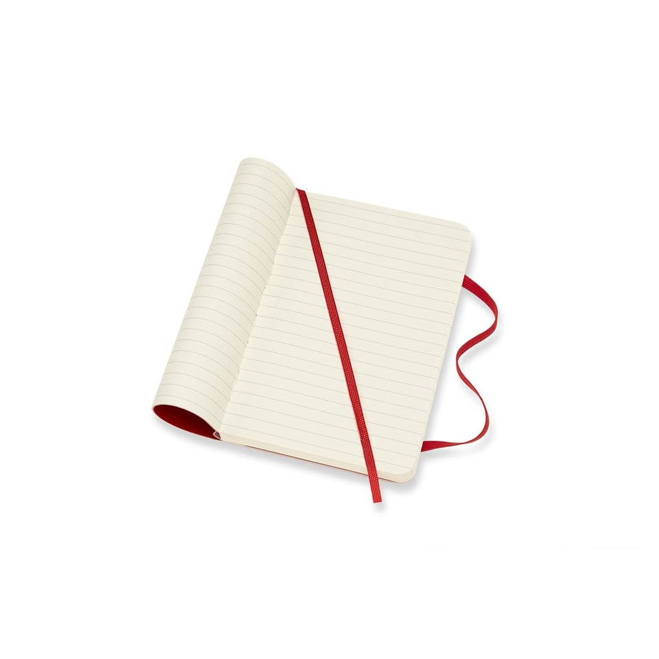 Moleskine notebook softcover pocket lined red - 9 x 14cm / red
